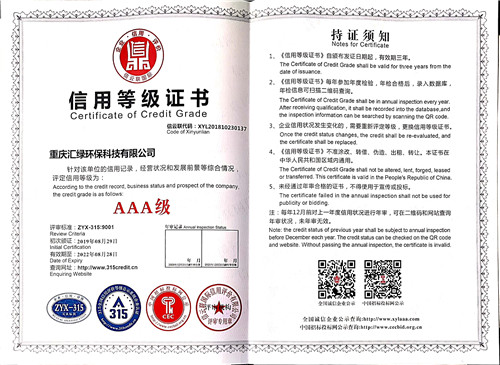 信用等級證書